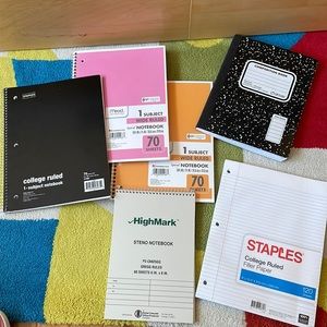 6 item school supplies bundle- notebook and paper brand new